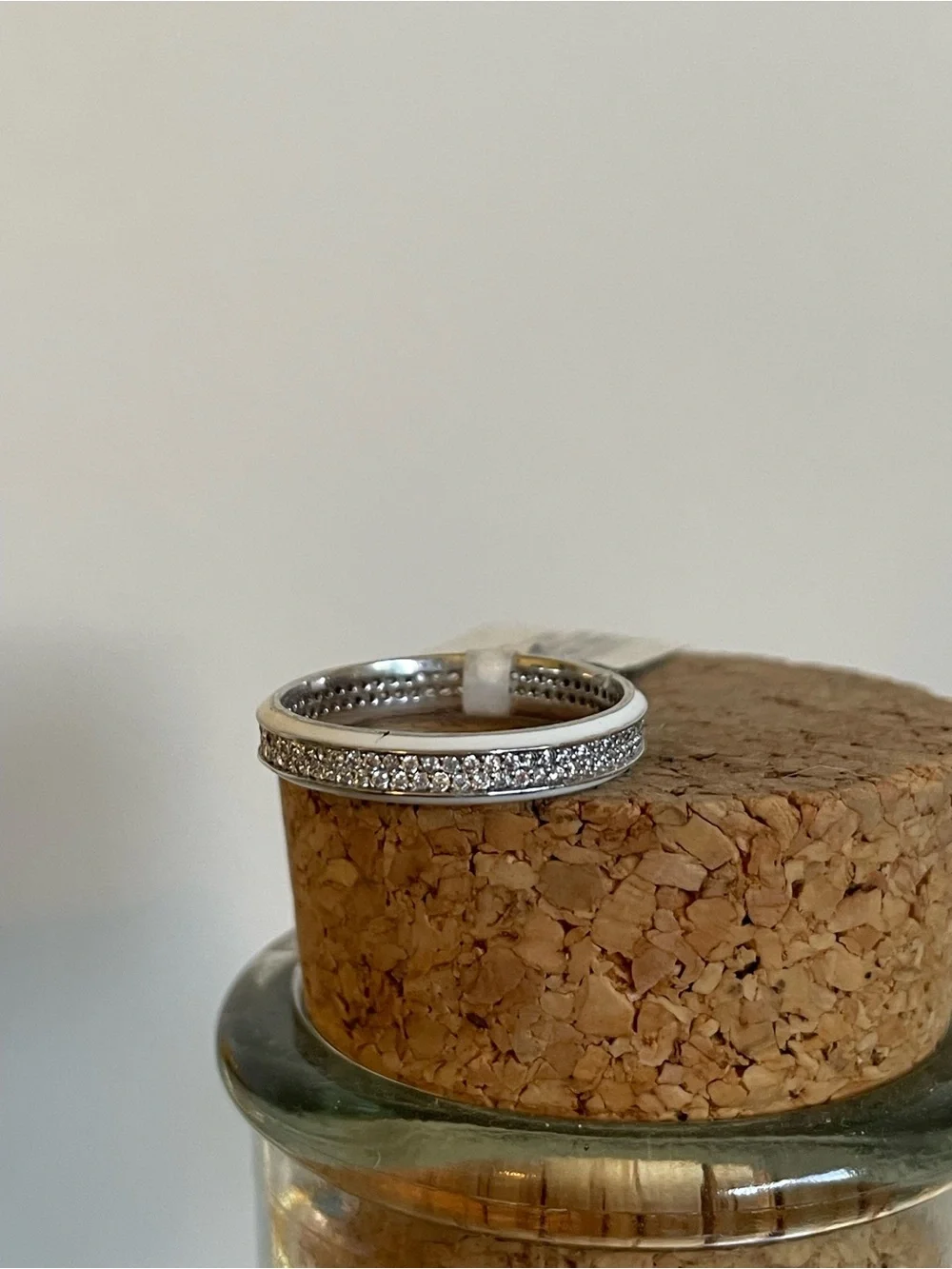 Sterling Silver Rhodium Engagement Ring